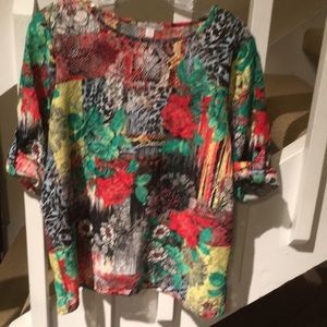 Erin London colorful floral lacy top